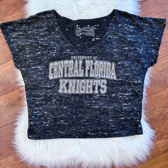 UCF University of Central Florida Marbled Gray Cropped T-Shirt-Size L - Picture 7 of 7